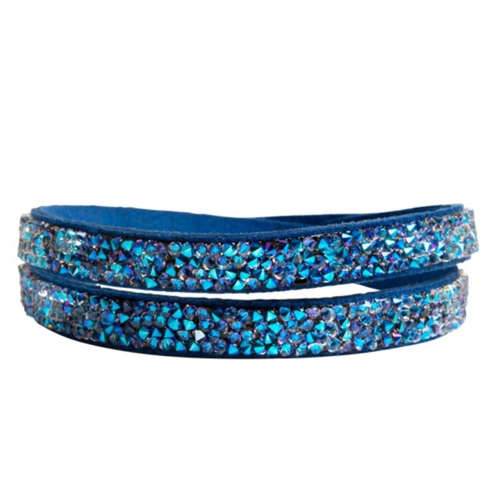 Origami owl, dark blue beaded wrap bracelet